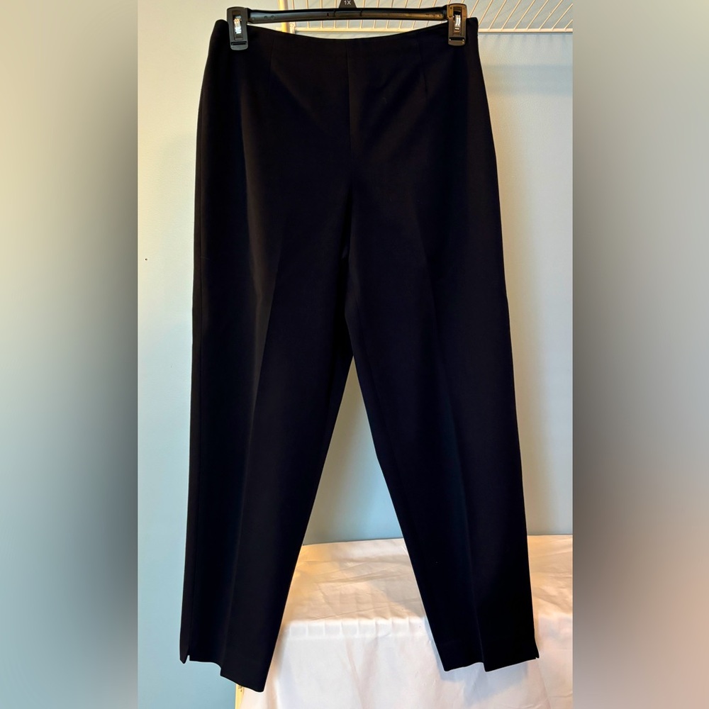 NWOT Talbots petites stretch black side zip ankle pant made in USA size 12